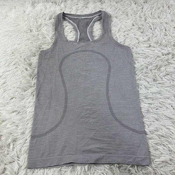 lululemon athletica Tops - Lululemon Swiftly Tech Tank Hyper Stripe Black White